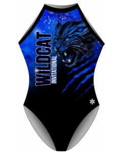Cheswecan Invitational Gymnastic Leotard - Front - Blue/Black