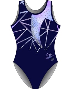 Creslyn Brose Gymnastics Leotard - Front - Blue and Purple