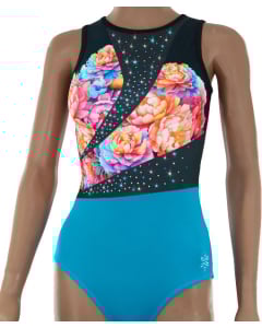 Daring Gymnastics Leotard - Caribbean Blue - Front