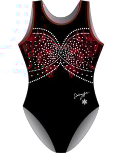 Delaney Adrian Signature Gymnastics Leotard - Front - Red and Black