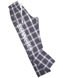 Eat, Sleep, Gymnastics Flannel Pants - Grey/Lavender| Flannel Gymnastics Pants