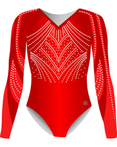 Elyse Gymnastics Competition Leotard - Front - Red