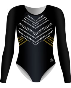 Fierce Value Competition Leotard - front - black/gold/silver