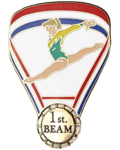 GOOD GOING! First Place Beam Gymnastics Award Lapel Pin 