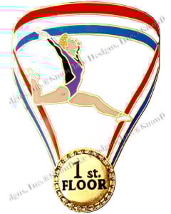 1st Place Floor Gymnastics Pin - 1615