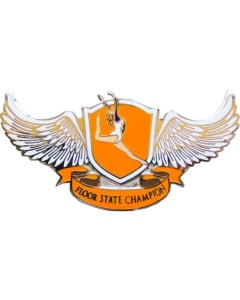Floor State Champion Girls Gymnastics Pin - 1923 Orange & Gold