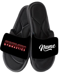 Funtastic Personalized Gymnastics Sandals | Custom Gymnastics Slides - Black