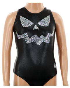 Ghostly Grin Gymnastics Leotard - Front - Black