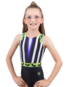 Halloween Gymnastics Leotard - Ghost with the Most Gymnastics Leotard - Front