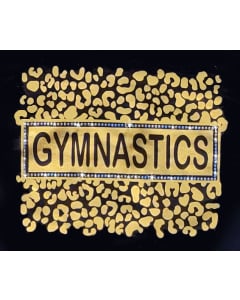 Gold Cheetah Gymnastics Sweatshirt - Black - LIMITED EDITION - Close up