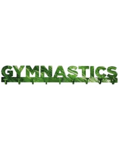 Gymnastics 9 Hook Medal Rack in green