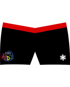 Gym Kidz Custom Girls Gymnastic Shorts - Black & Red