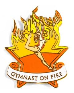 Gymnast on Fire Gymnastics Pin - 1930