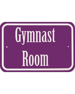 Purple Metal Gymnast Room Sign 