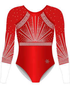 Heera Gymnastics Competition Leotard - Red - Front