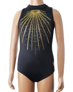 Legend Gymnastics Leotard - Gold - Front - Black