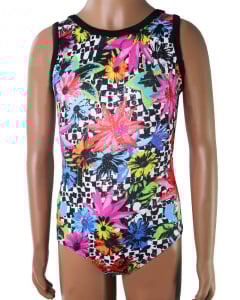 Floral Pop Gymnastics Leotard - Multi-Color - Front