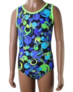 Tropical Twist - Lime Gymnastics Leotard
