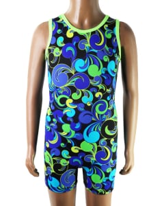 Tropical Twist - Lime Gymnastics Biketard