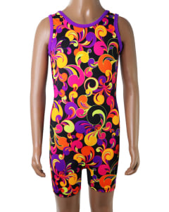 Tropical Twist - Purple Gymnastics Biketard