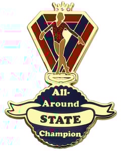 All Around State Champion Gymnastics Pin - 3525 - Gold