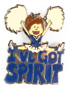 I've Got Spirit Cheer Pin - 170 - Blue