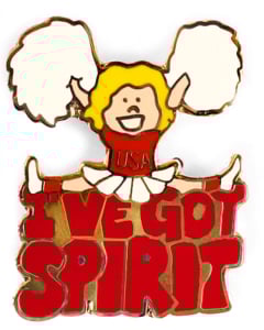 I've Got Spirit Cheer Pin - 170 - Red