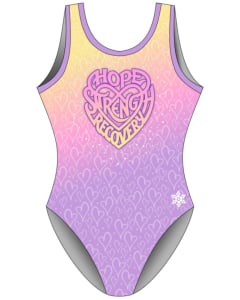 Jia Fundraiser Gymnastics Leotard - Front - Pink/Purple/Yellow