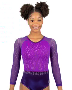 Jordynn Gymnastics Competition Leotard - Front - Purple