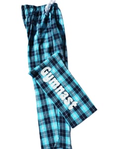 Gymnastics Flannel Pants-Eat, Sleep, gymnastics - Turquoise