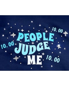 People Judge Me Gymnastics Sweatshirt - Navy Blue - Close up