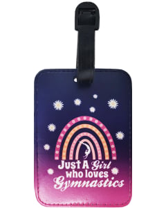 Just a Girl Who Loves Gymnastics Bag Tag - Purple