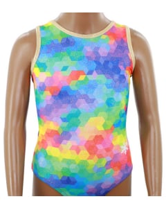 Kaleidoscope Gymnastics Leotard - Front - Multi Colored