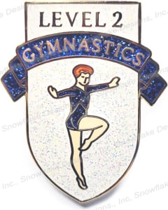 Level 2 Gymnastics Pin with Glitter
