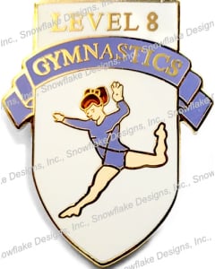 Level 8 Girls Gymnastics pin | Lavender/White