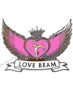 Love Beam Girls Gymnastics Pin - 1924 - Pink & Gold