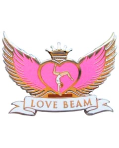 Love Beam Girls Gymnastics Pin - 1924 - Pink & Gold