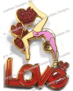 Love Hearts Gymnastics Pin