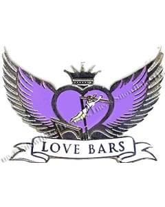 Love Bars Girls Gymnastics Pin - 1925 - Purple & Silver