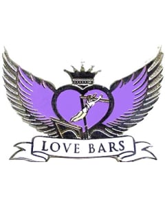 Love Bars Girls Gymnastics Pin - 1925 - Purple & Silver