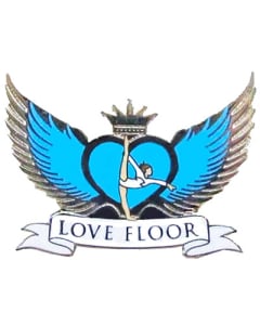 Love Floor Girls Gymnastic Pin - 1927 - Silver & Blue