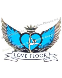 Love Floor Girls Gymnastic Pin - 1927 - Silver & Blue