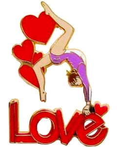 Love Hearts Gymnastics Pin