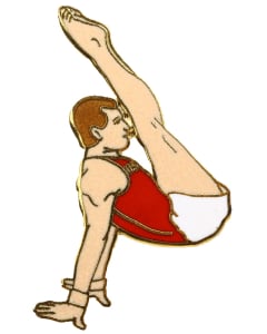 CREATIVE CUTOUT DESIGN Men's Level 7 Gymnastics Lapel Pin 