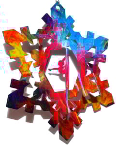 Neon Snowflake Gymnastics Ornament