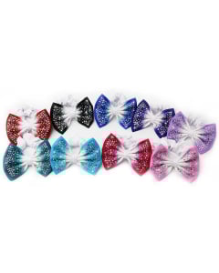 Ombre Rhinestone Bow Scrunchies