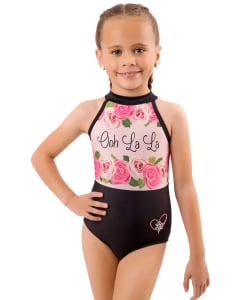 Ooh La La Exclusive Gymnastics Leotard Pink/Black Front