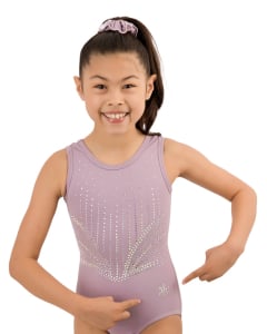 Paradise lavender gymnastics leotard front