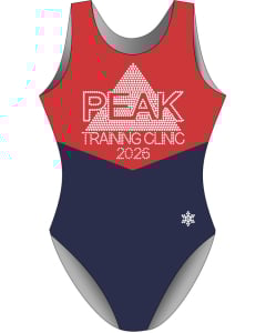 Peak Training Clinic Leotard 2026 - Red/Blue - Front