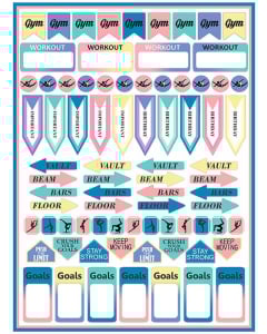 Gymnastics Day Planner Stickers